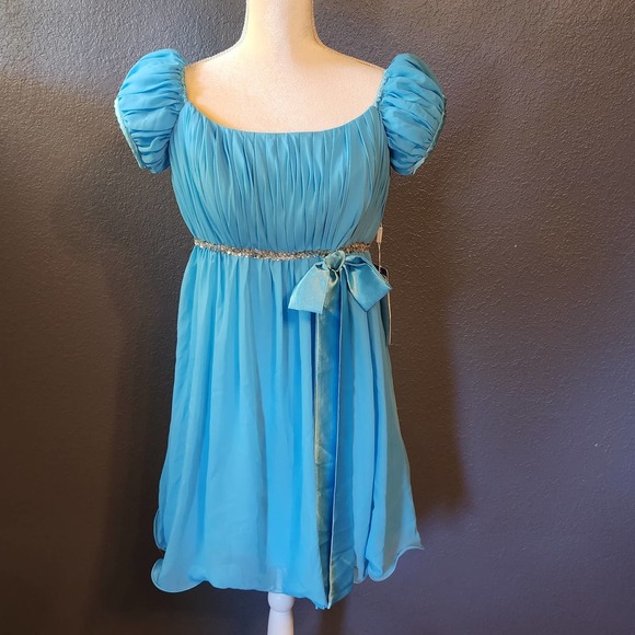 JJ's House Formal Prom Homecoming Bridesmaid Rusched Wedding Dress Size 8 - Picture 1 of 9